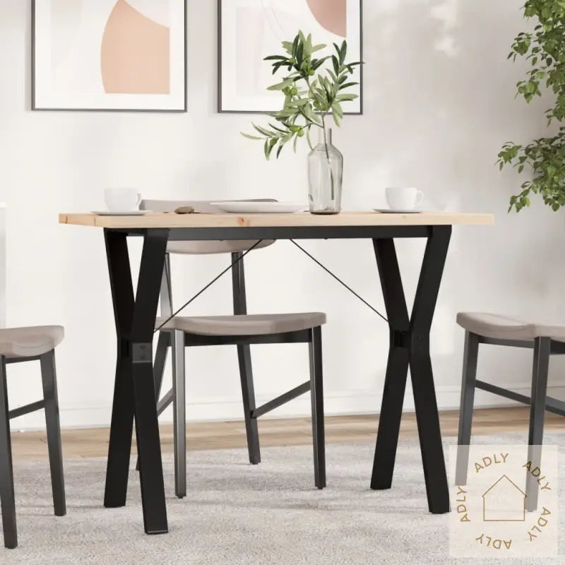 Spisebord Y-Ramme 100X50X75,5 Cm Heltre Furu Og Stål