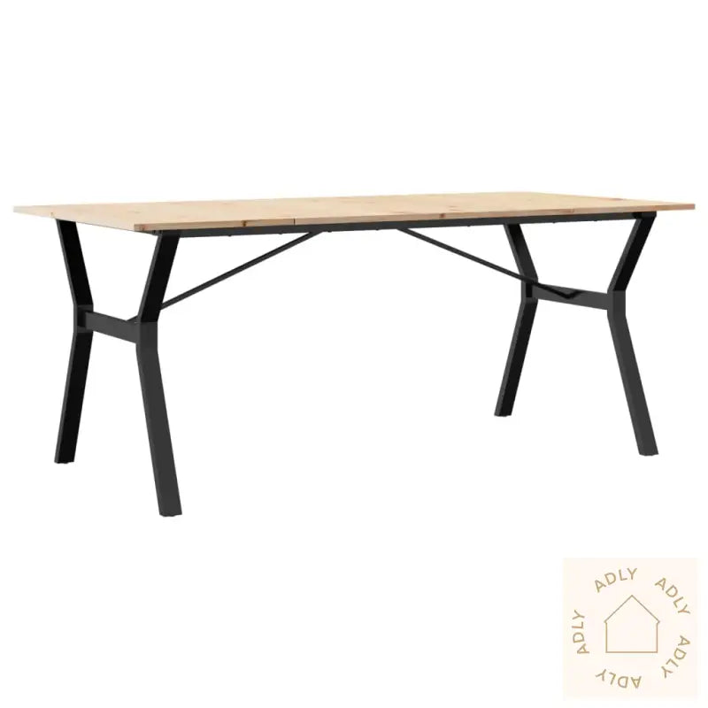 Spisebord Y-Ramme 180X90X75 Cm Heltre Furu Og Stål