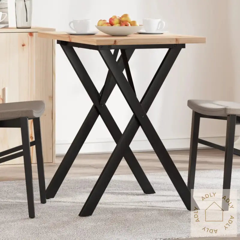 Spisebord X-Ramme 80X50X75,5 Cm Heltre Furu Og Stål
