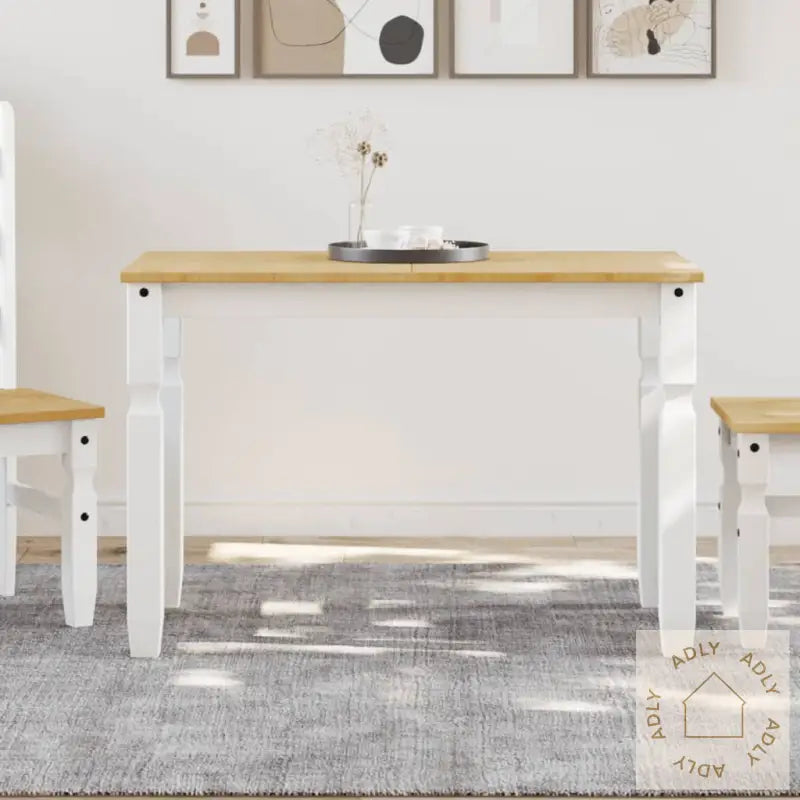 Spisebord Corona Hvit 112X60X75 Cm Heltre Furu