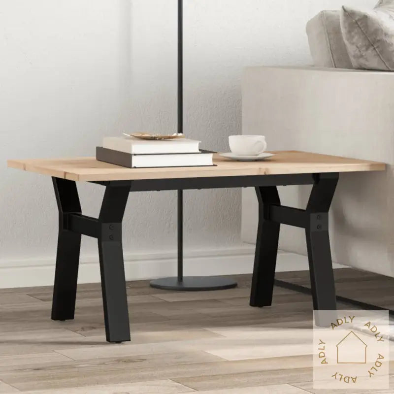 Salongbord Y-Ramme 80X50X40 Cm Heltre Furu Og Stål