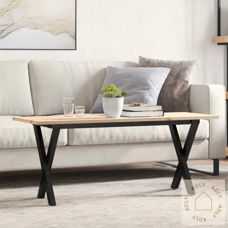 Salongbord X-Ramme 110X40X45 Cm Heltre Furu Og Stål