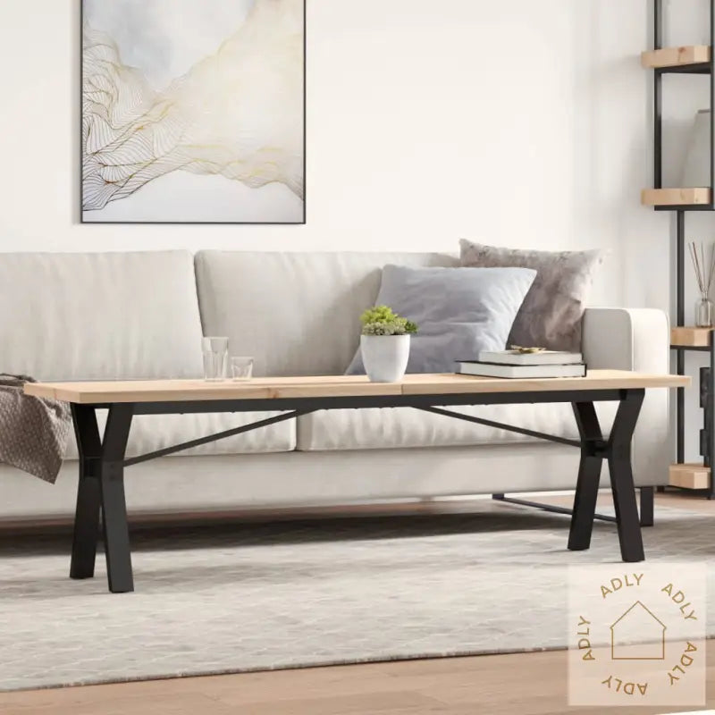 Salongbord Y-Ramme 160X40X45,5 Cm Heltre Furu Og Stål