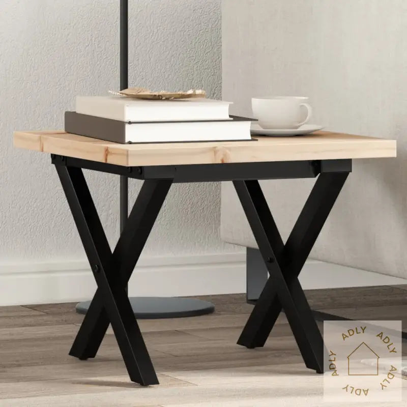 Salongbord X-Ramme 40X40X35,5 Cm Heltre Furu Og Stål