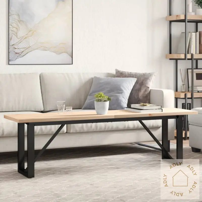 Salongbord O-Ramme 160X40X45,5 Cm Heltre Furu Og Stål