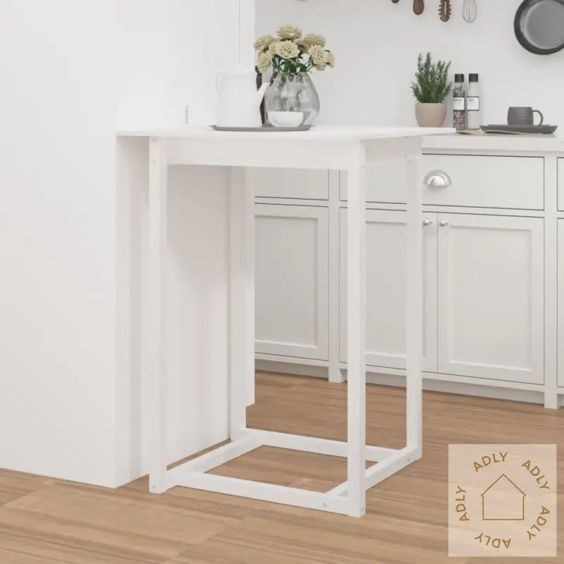 Barbord Hvit 80X80X110 Cm Heltre Furu