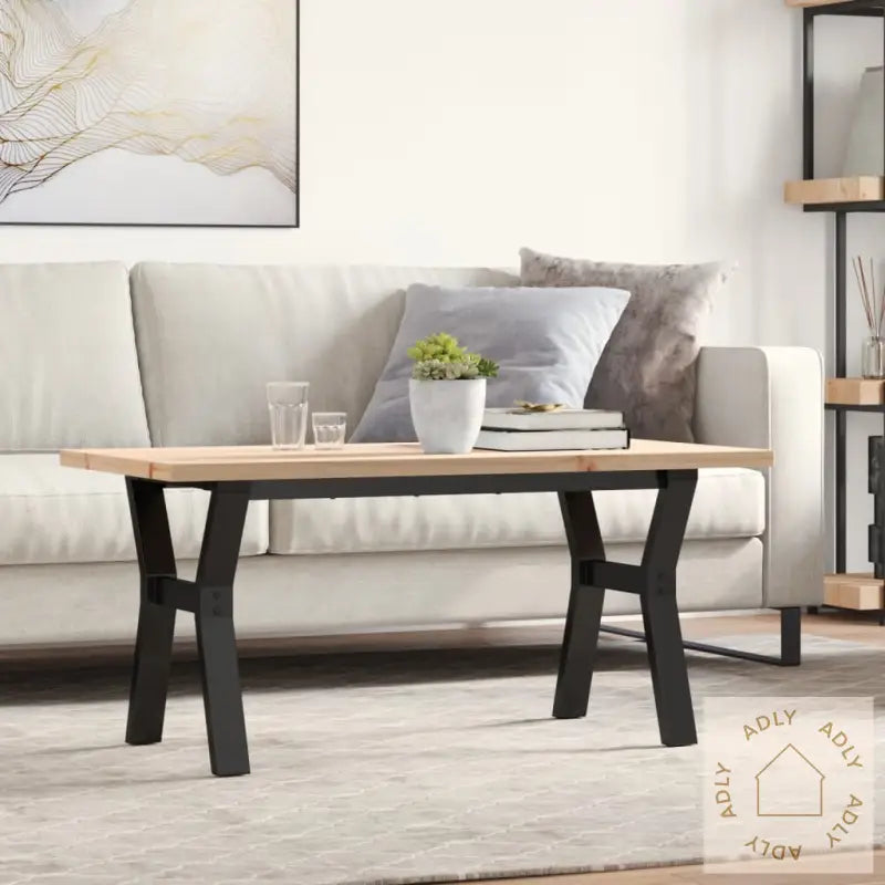 Salongbord Y-Ramme 100X50X45,5 Cm Heltre Furu Og Stål