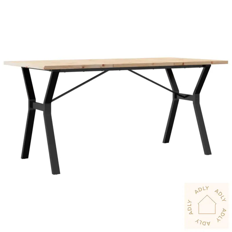 Spisebord Y-Ramme 160X80X75,5 Cm Heltre Furu Og Stål