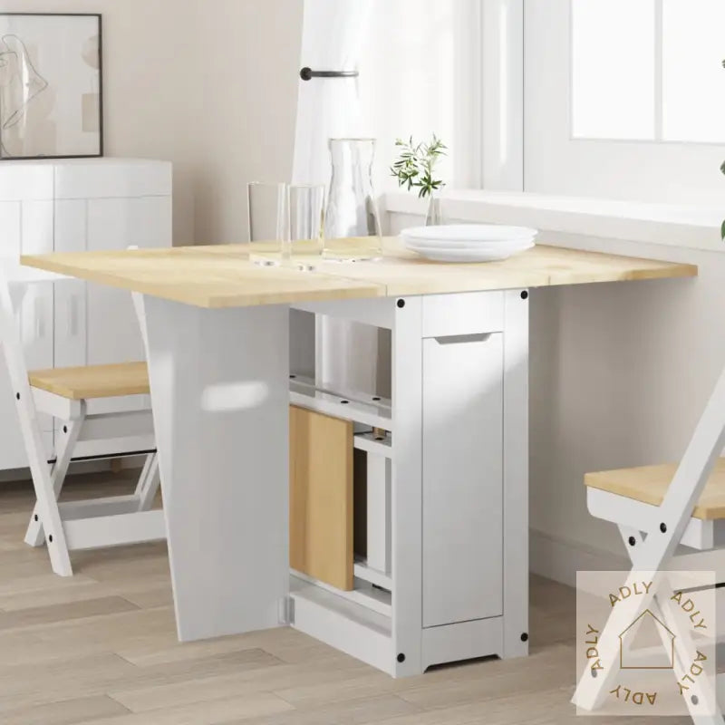 Sommerfugl Spisebord Sammenleggbart Corona Hvit Heltre Furu