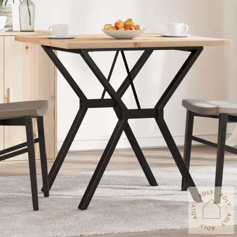 Spisebord Y-Ramme 80X80X75,5 Cm Heltre Furu Og Stål