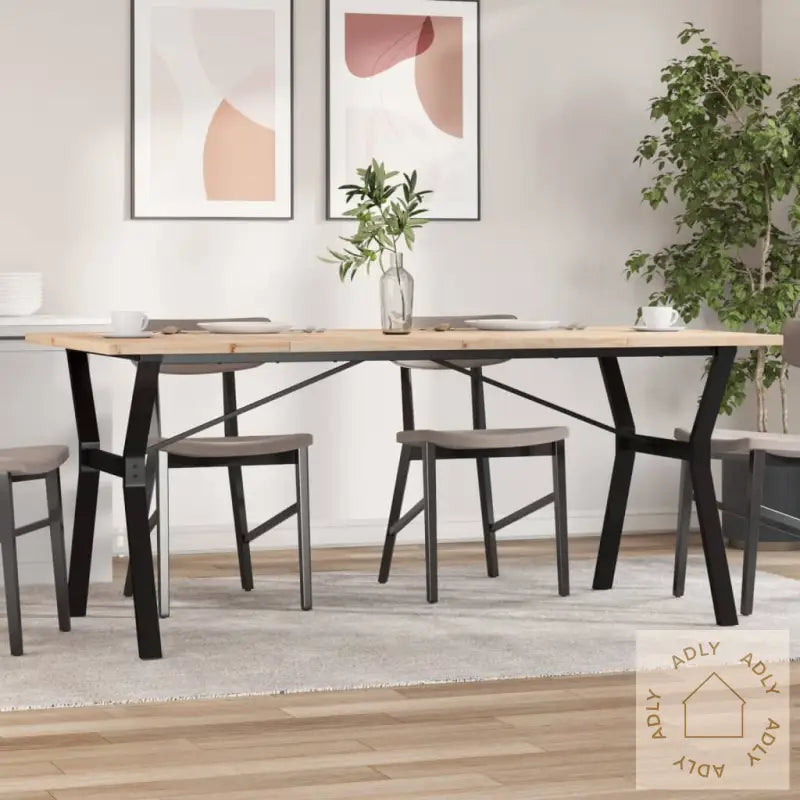 Spisebord Y-Ramme 180X90X75,5 Cm Heltre Furu Og Stål