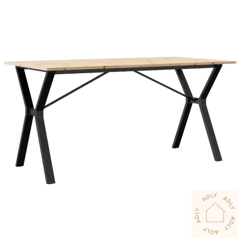Spisebord Y-Ramme 140X80X75 Cm Heltre Furu Og Stål