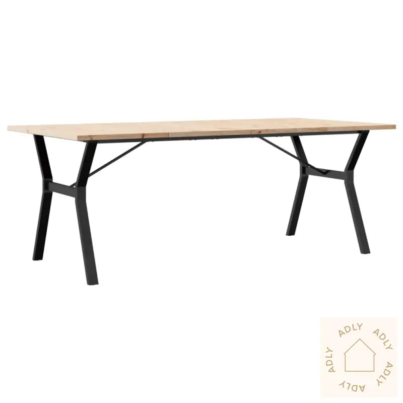 Spisebord Y-Ramme 200X100X75,5 Cm Heltre Furu Og Stål