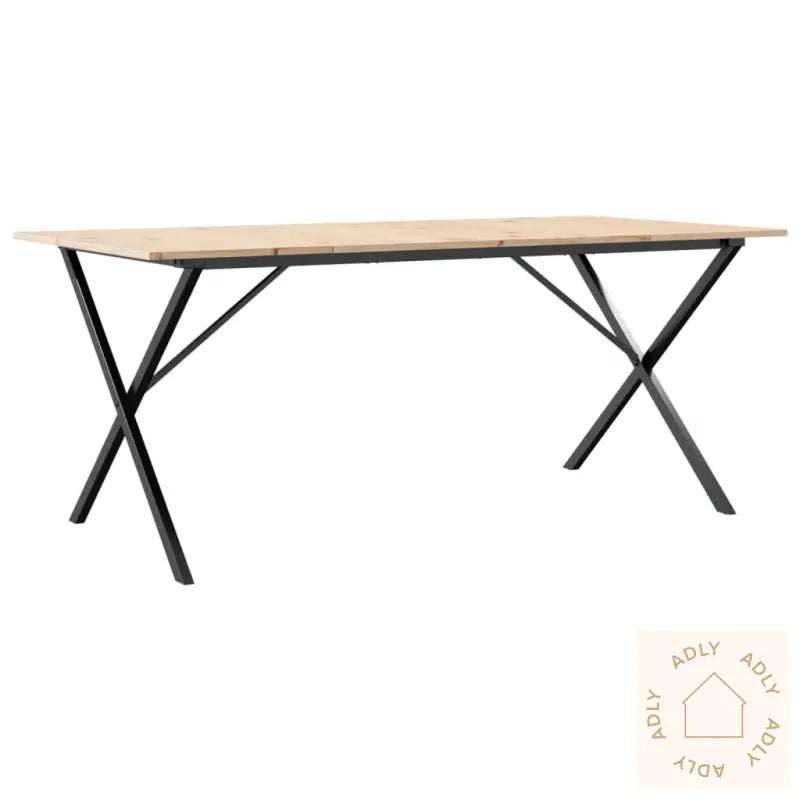 Spisebord X-Ramme 180X90X75 Cm Heltre Furu Og Stål