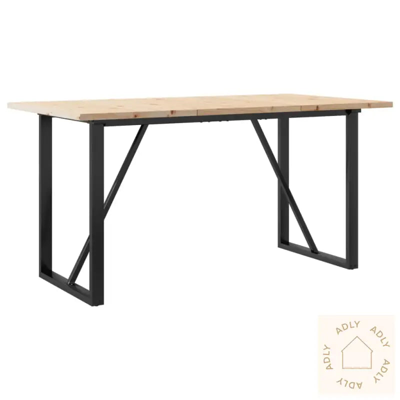 Spisebord O-Ramme 140X80X75,5 Cm Heltre Furu Og Stål