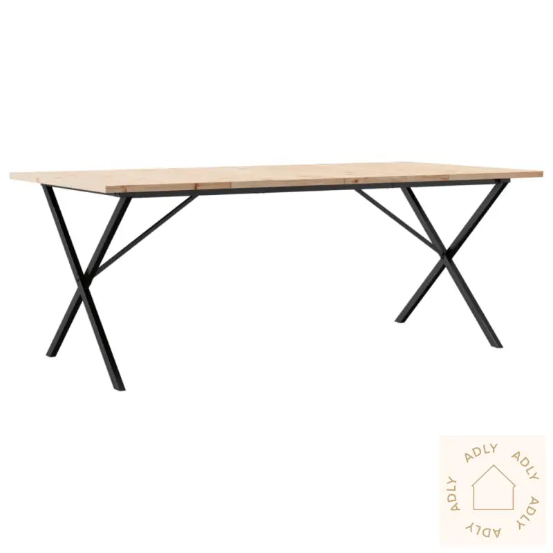 Spisebord X-Ramme 200X100X75,5 Cm Heltre Furu Og Stål