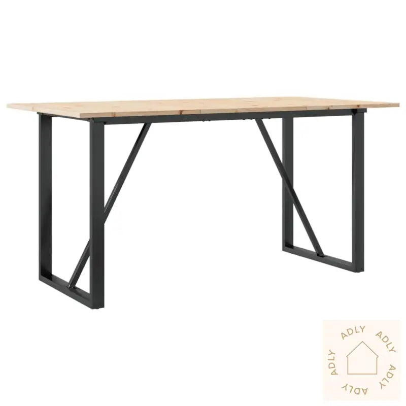 Spisebord O-Ramme 140X80X75 Cm Heltre Furu Og Stål