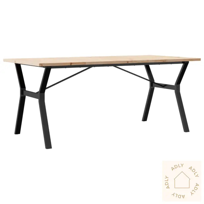 Spisebord Y-Ramme 180X90X75,5 Cm Heltre Furu Og Stål