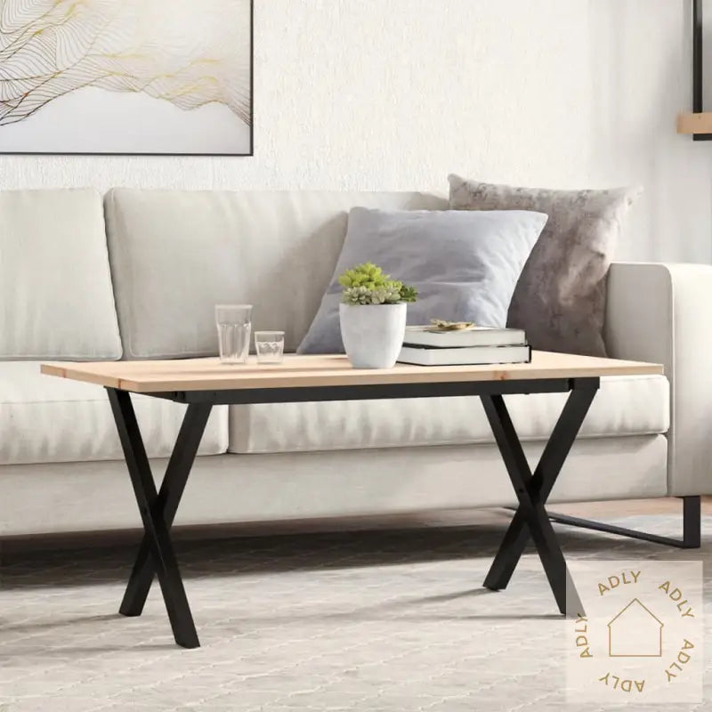 Salongbord X-Ramme 90X40X45 Cm Heltre Furu Og Stål