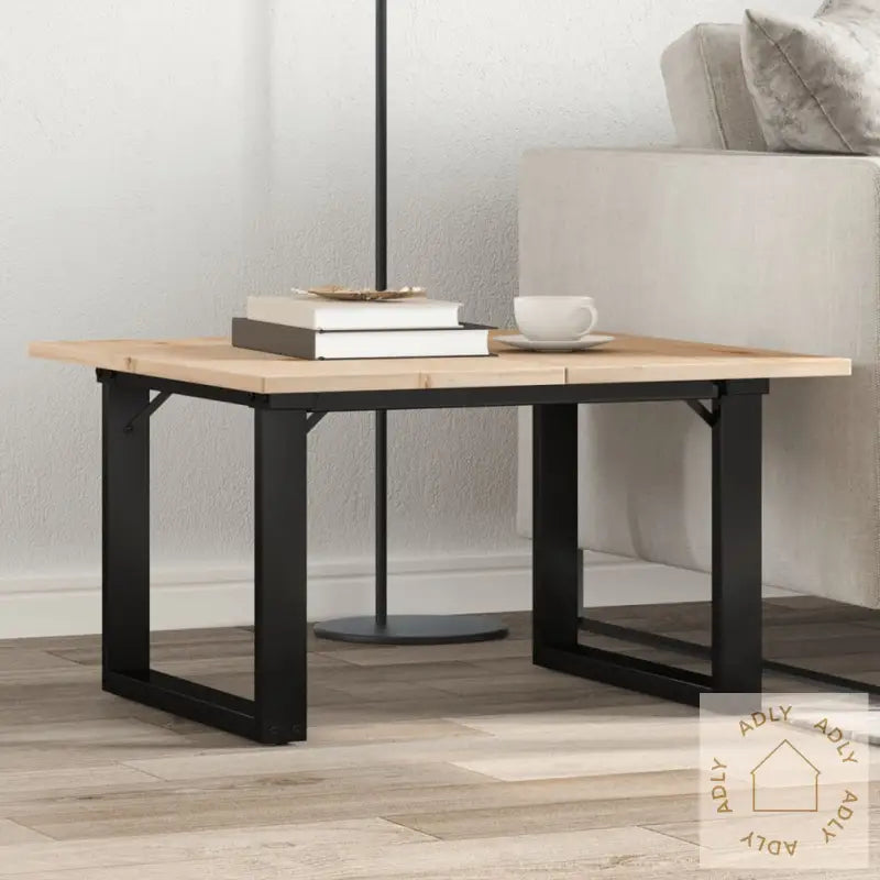 Salongbord O-Ramme 60X60X40 Cm Heltre Furu Og Stål