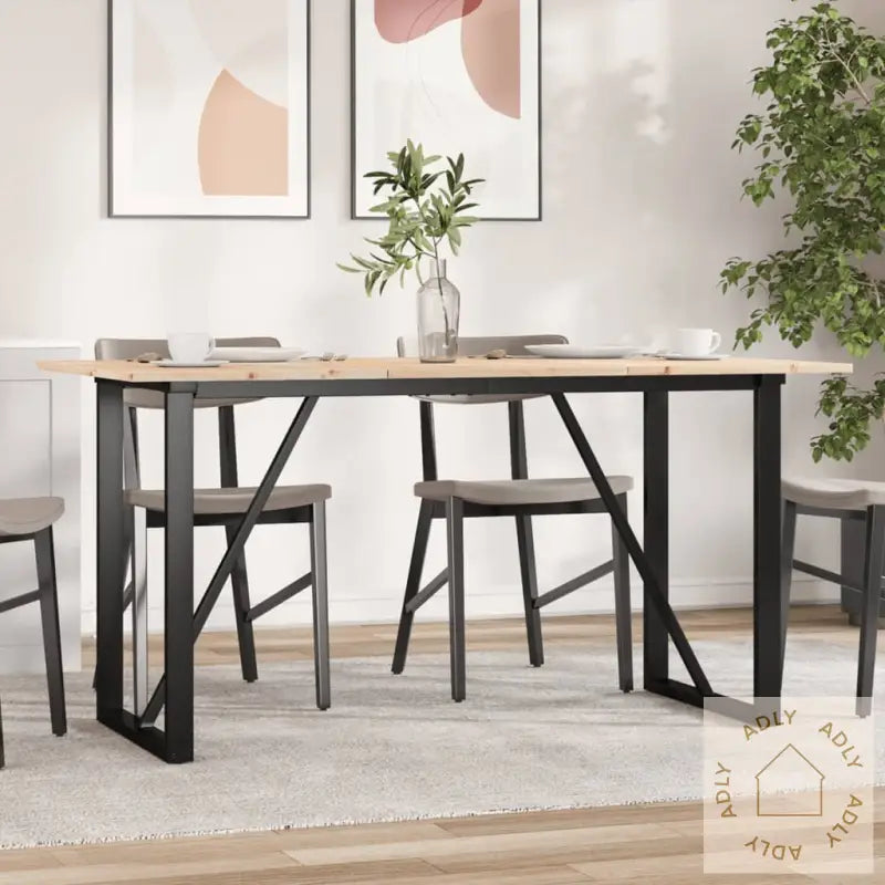 Spisebord O-Ramme 160X80X75 Cm Heltre Furu Og Stål