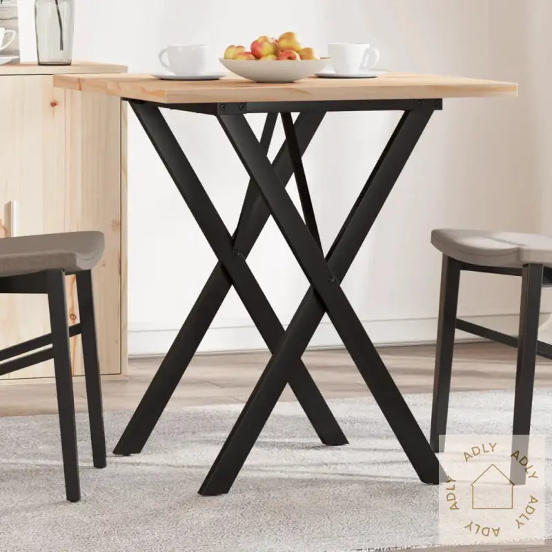 Spisebord X-Ramme 70X70X75,5 Cm Heltre Furu Og Stål