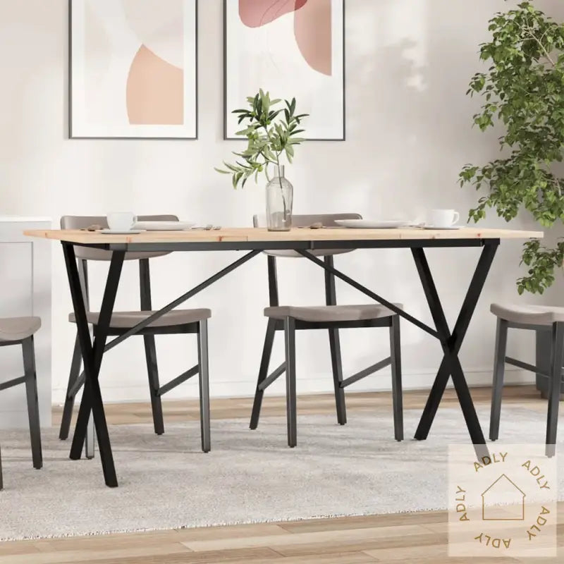 Salongbord X-Ramme 140X80X75 Cm Heltre Furu Og Stål
