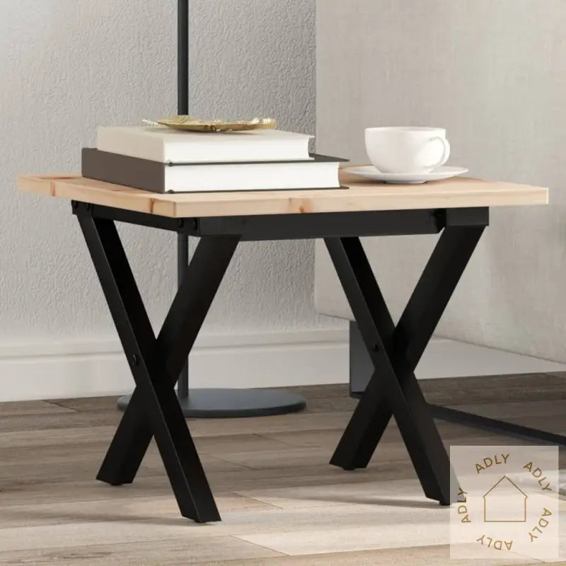 Salongbord X-Ramme 40X40X35 Cm Heltre Furu Og Stål