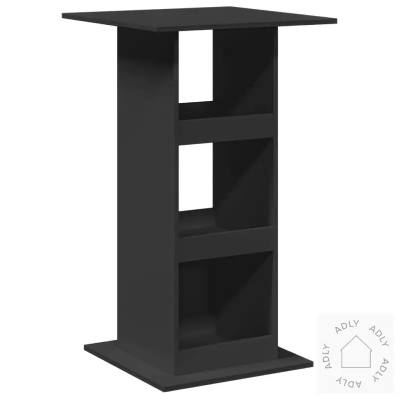 Barbord Med Oppbevaring Svart 60X60X102 Cm Konstruert Tre