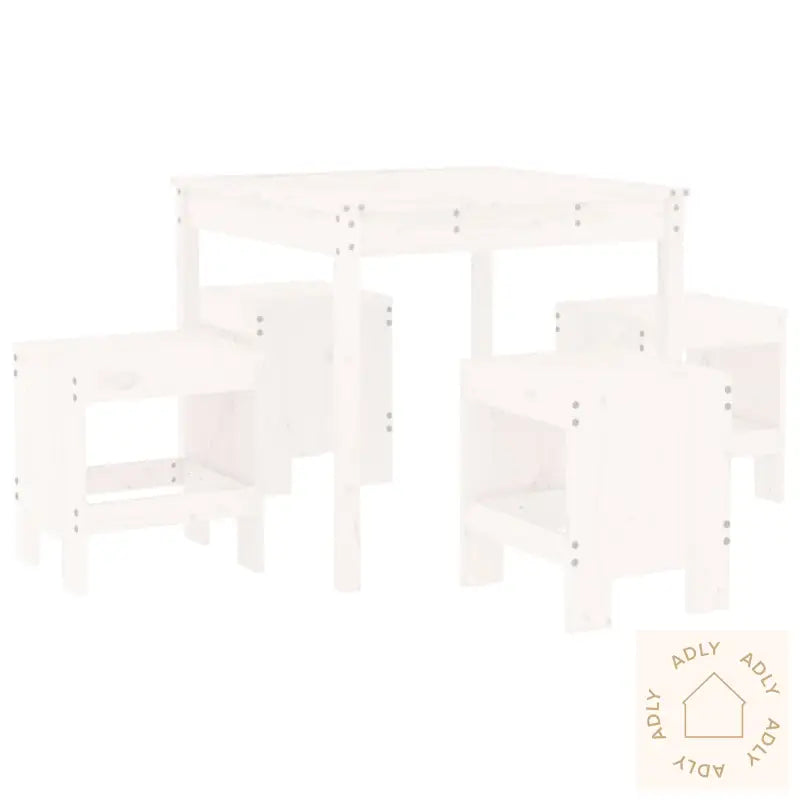 Hagespisestue 5 Deler Hvit Heltre Furu