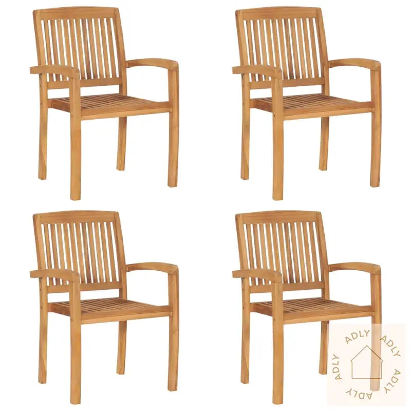 Stablebare Hagestoler 4 Stk Heltre Teak