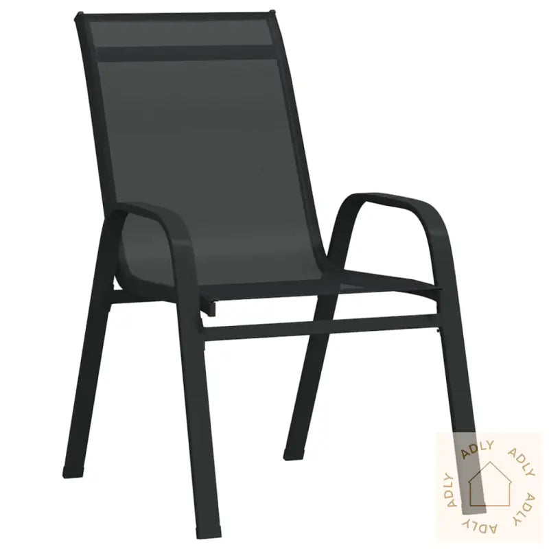Stablebare Hagestoler 2 Stk Svart Textilene-Stoff