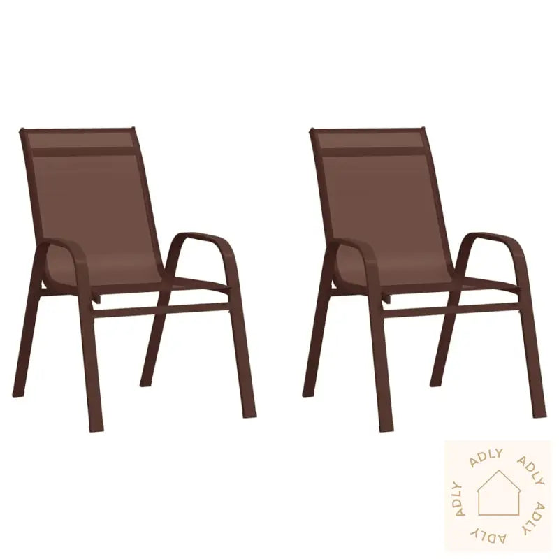 Stablebare Hagestoler 2 Stk Brun Textilene-Stoff