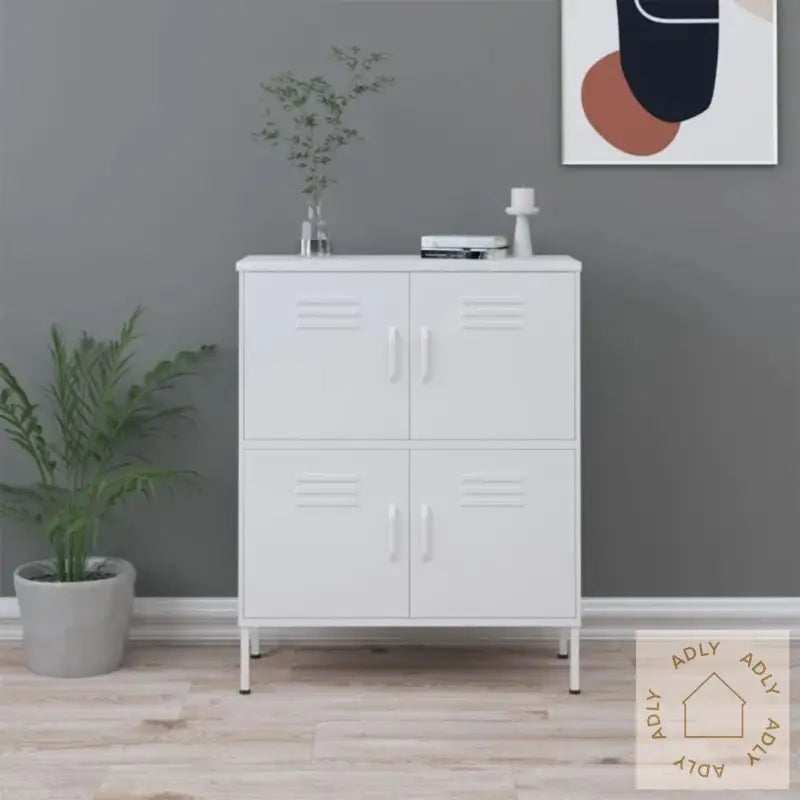 Oppbevaringsskap Hvit 80X35X101,5 Cm Stål