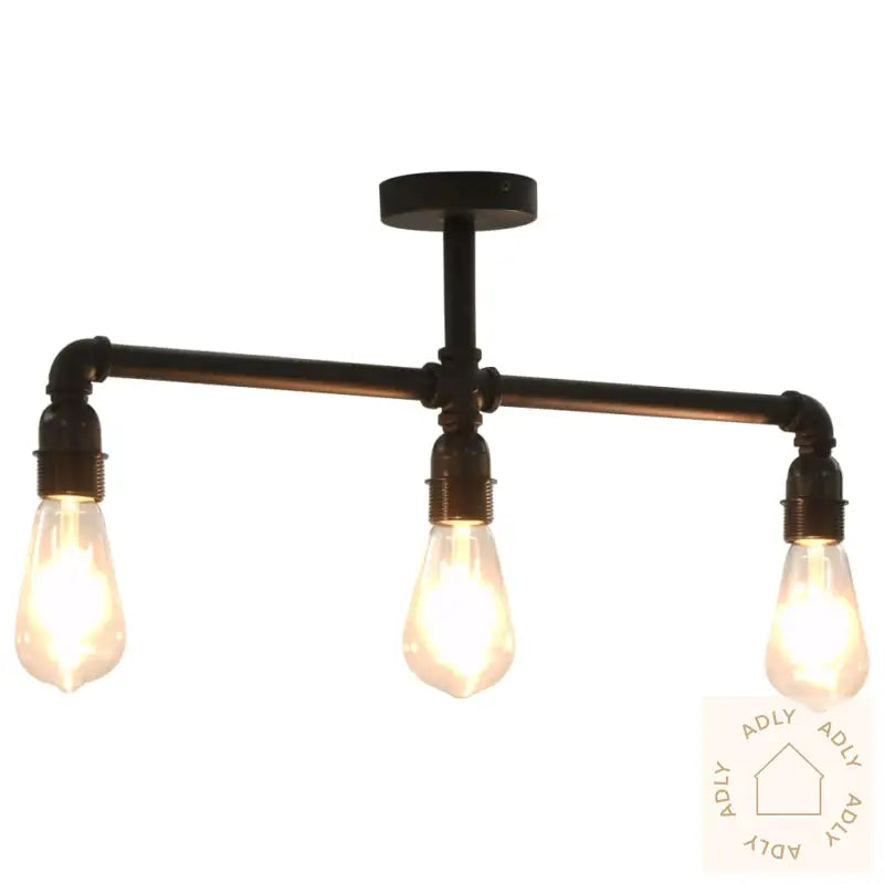 Taklampe Svart 3 X E27 Lyspærer