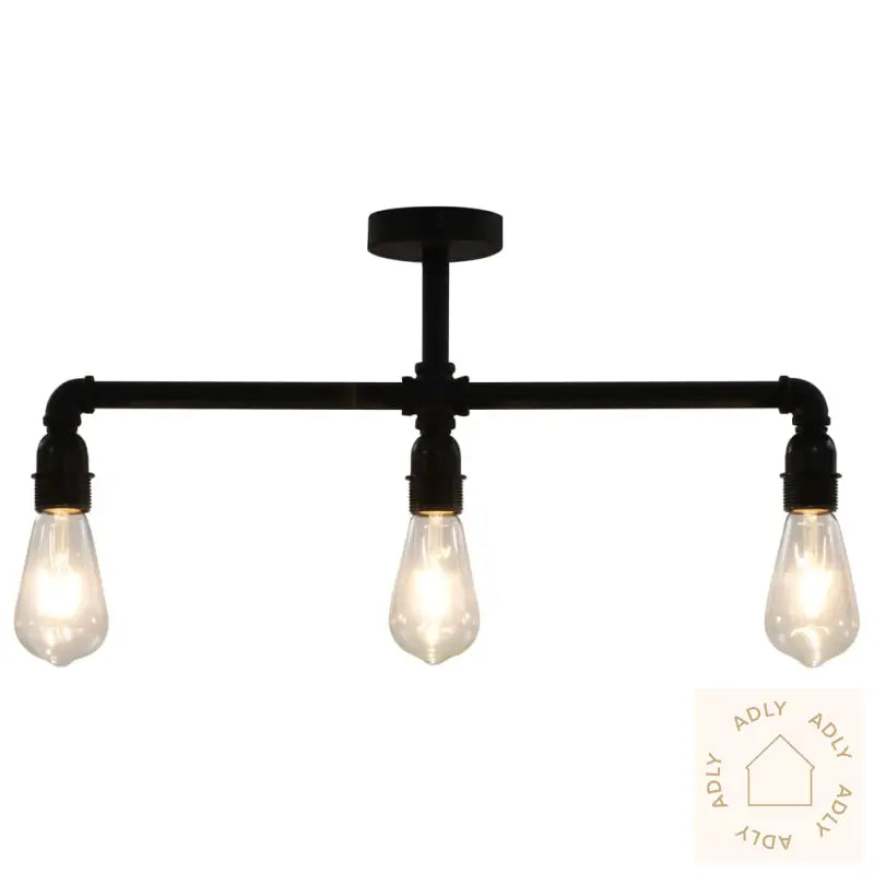 Taklampe Svart 3 X E27 Lyspærer