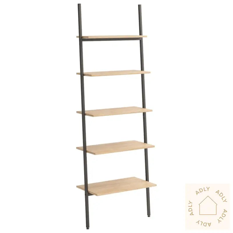 Stigehyller 5 Etasjer Lysebrun Og Svart 64X34X185,5 Cm