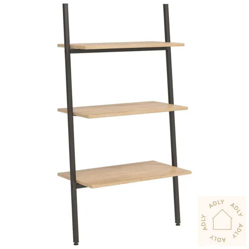 Stigehylle 3 Etasjer Lysebrun Og Svart 64X34X116 Cm