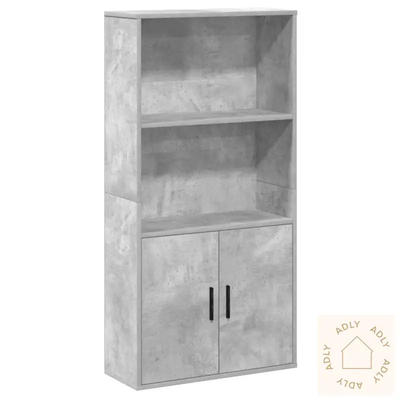 Bokhylle Betonggrå 60X24X120 Cm Konstruert Tre