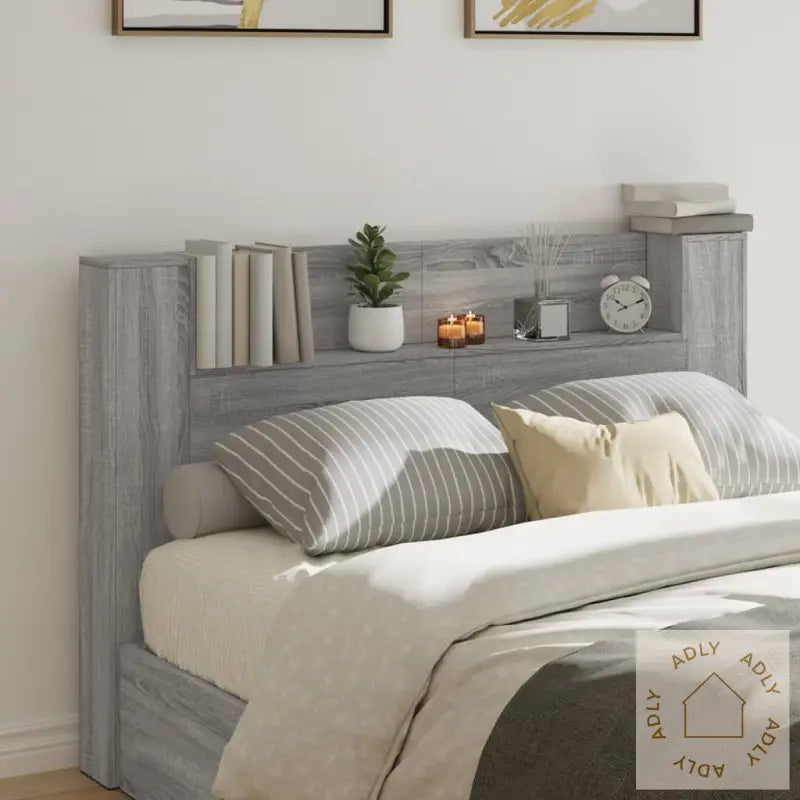 Hodegavl Skap Med Led Grå Sonoma 160X16,5X103,5 Cm