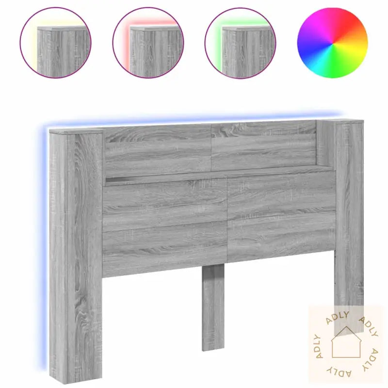 Hodegavl Skap Med Led Grå Sonoma 160X16,5X103,5 Cm