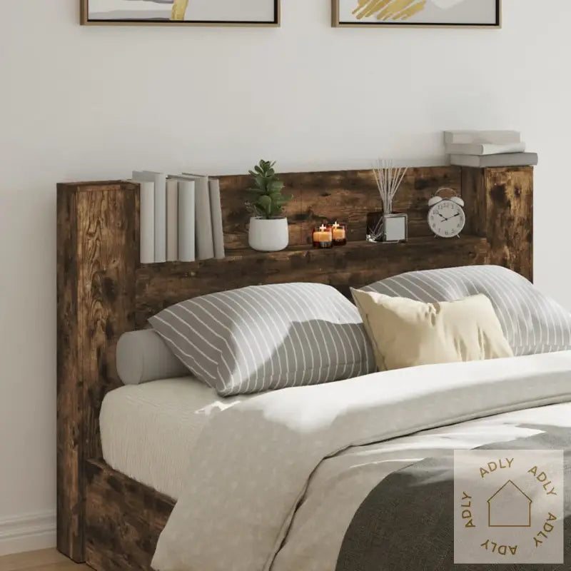 Hodegavl Skap Med Led Røkt Eik 160X16,5X103,5 Cm