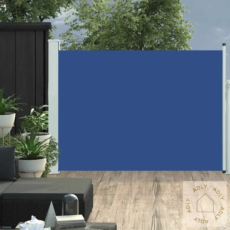 Uttrekkbar Sidemarkise 100X500 Cm Blå