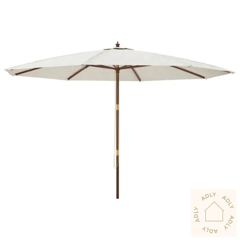 Hageparasoll Med Trestang Sand 400X273 Cm