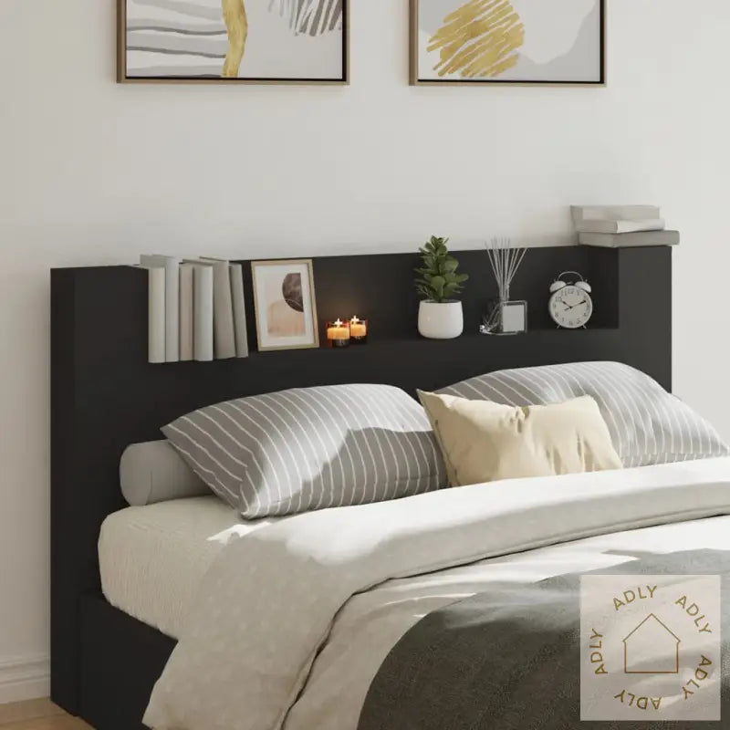 Hodegavl Skap Med Led Svart 180X16,5X103,5 Cm