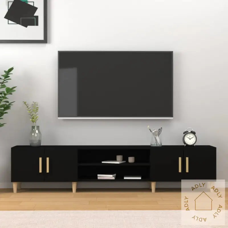 Tv-Benk Svart 180X31,5X40 Cm Konstruert Tre