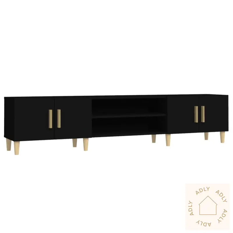 Tv-Benk Svart 180X31,5X40 Cm Konstruert Tre