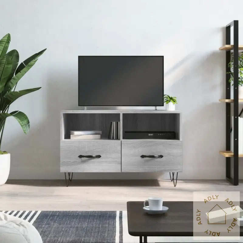 Tv-Benk Grå Sonoma 80X36X50 Cm Konstruert Tre