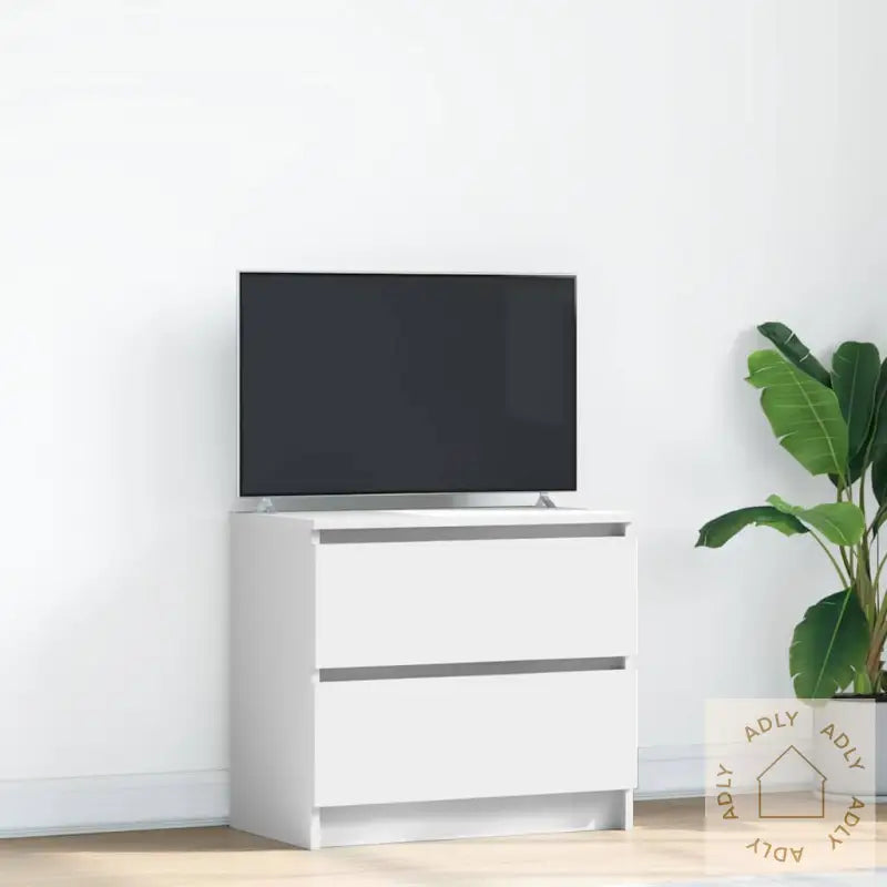 Tv-Benk Hvit 60X35X54 Cm Konstruert Tre