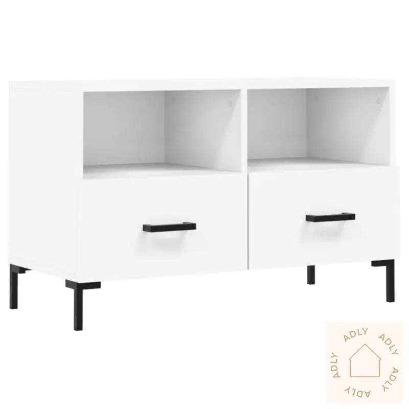 Tv-Benk Hvit 80X36X50 Cm Konstruert Tre